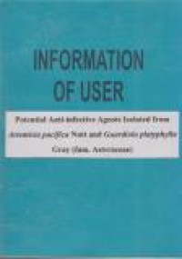 Image of Potential Anti-Infective Agents Isolated From Artemisia Pasifica Nutt and Guardiola Platyphylla Gray (Fam Asteraceae)