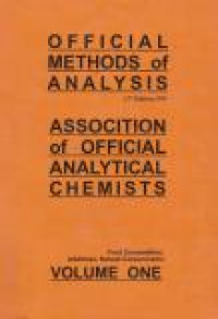 Image of Official Methods of Analysis : Association of Official Analytical Chemists Volume One