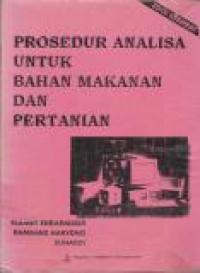 Image of Prosedur Analisa Untuk Bahan Makanan dan Pertanian