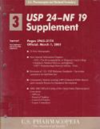 Image of US. Pharmacopeia 24 National Formulary 19 Supplenment vol.3