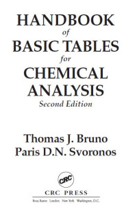 Image of Handbook of Basic Tables for Chemical Analysis, 2nd Edition